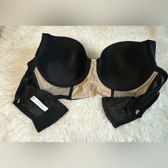 Cacique Bra  Sexy woman’s Lace Zip Front Full coverage Balconette 46 C - Picture 6 of 10